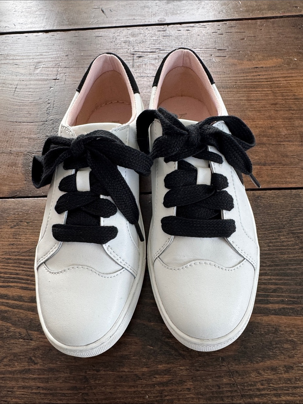 Kate Spade Women's White Sneakers with Black Laces